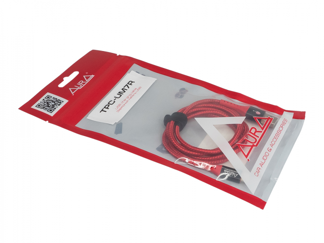 Кабель питания USB-microUSB AuRa TPC-UM7R 1.2м красный