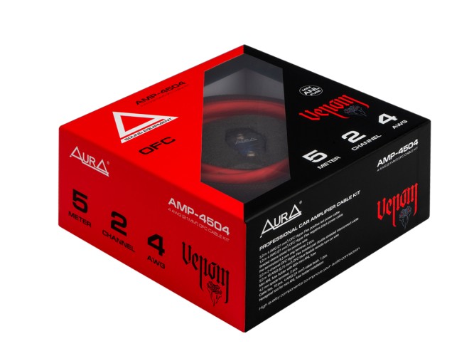 Комплект для подключения 2-х канального усилителя AurA VENOM AMP-4504
