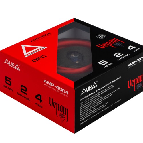 Комплект для подключения 2-х канального усилителя AurA VENOM AMP-4504