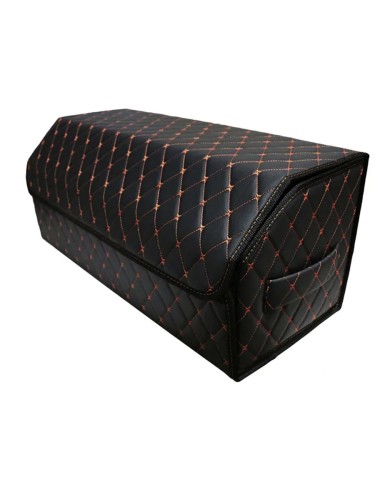 Сумка-органайзер в багажник авто 70*30*35см (фигурный ромб-черный/оранжевый/черный)