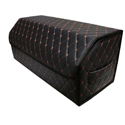 Сумка-органайзер в багажник авто 70*30*35см (фигурный ромб-черный/оранжевый/черный)