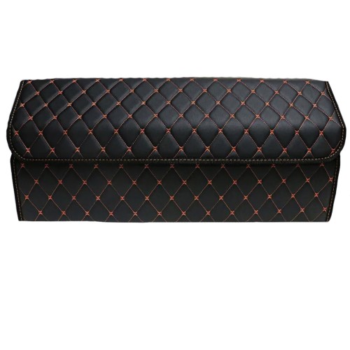 Сумка-органайзер в багажник авто 70*30*35см (фигурный ромб-черный/оранжевый/черный)