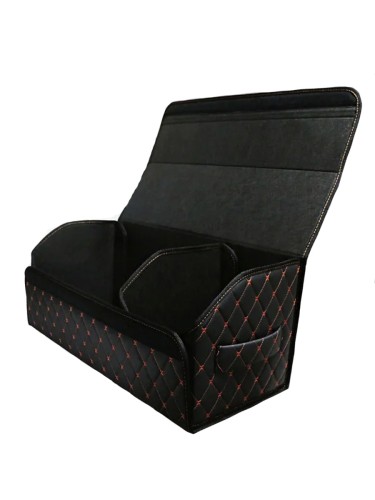 Сумка-органайзер в багажник авто 70*30*35см (фигурный ромб-черный/оранжевый/черный)