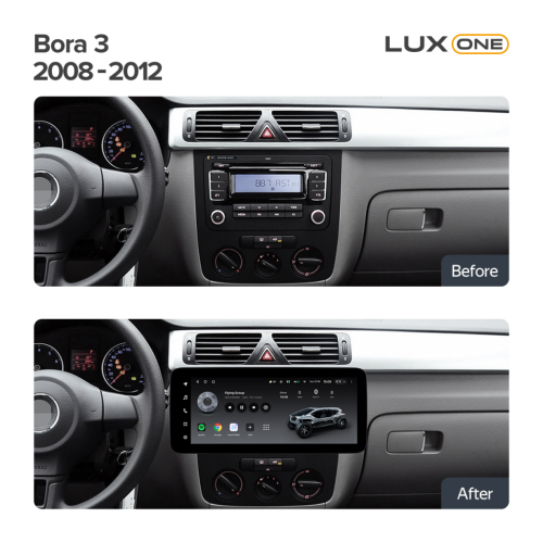 Штатная магнитола Teyes Тиайс LUX ONE 360 12.3" 6+128G Volkswagen Bora Passat Scirocco Sharan Touran / Skoda Octavia Fabia 2 2003-2016