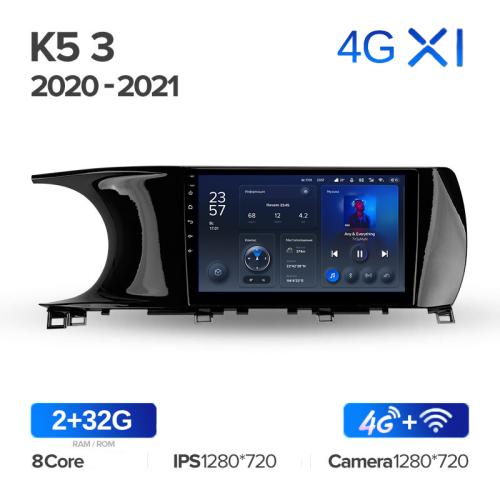 Штатная магнитола Teyes X1 Wi-Fi + 4G Kia K5 3 III (ZYJ) 2020-2021