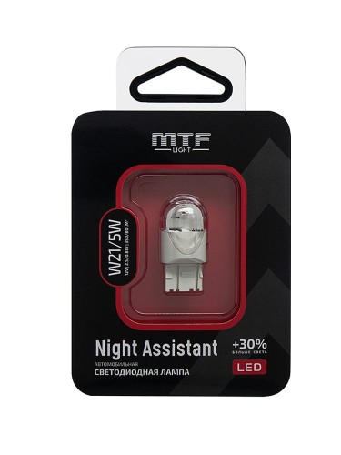 Светодиодная автолампа MTF Light Night Assistant W21/5W красный (1шт)