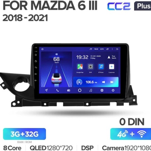 Штатная магнитола Teyes CC2 Plus Mazda 6 3 GJ GL 2018-2021 (3+32) (0Din)