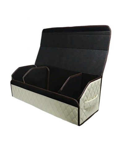 Сумка-органайзер в багажник авто 80*30*35см (фигурный ромб-бежевый/бежевый/коричневый)