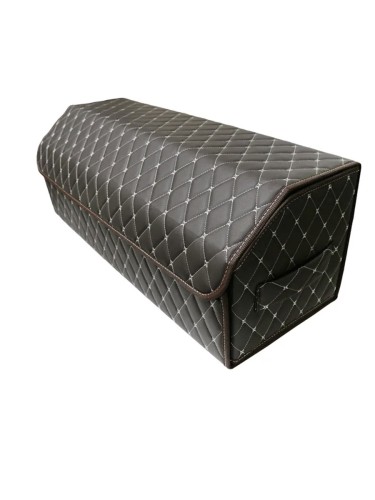 Сумка-органайзер в багажник авто 80*30*35см (фигурный ромб-коричневый/бежевый/коричневый)