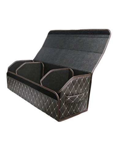 Сумка-органайзер в багажник авто 80*30*35см (фигурный ромб-коричневый/бежевый/коричневый)