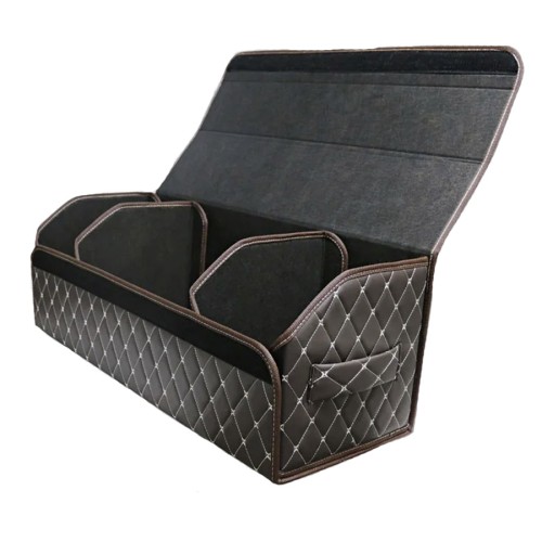 Сумка-органайзер в багажник авто 80*30*35см (фигурный ромб-коричневый/бежевый/коричневый)