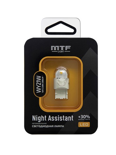 Светодиодная автолампа MTF Light Night Assistant WY21W янтарный (1шт)