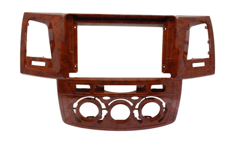 Рамка для установки в Toyota Hilux, Fortuner 2005-2008 9" дисплея (авто с кондиционером) Орех