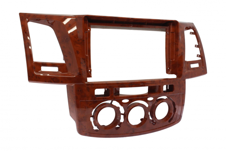 Рамка для установки в Toyota Hilux, Fortuner 2005-2008 9" дисплея (авто с кондиционером) Орех