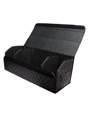 Сумка-органайзер в багажник авто 80*30*35см (фигурный ромб-черный/красный/черный)