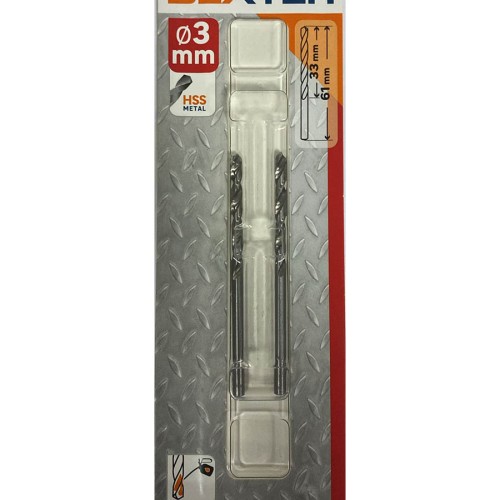 Сверло спиральное по металлу Dexter 61мм, диаметр 3мм (пара)