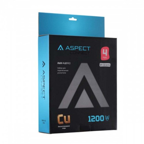 Комплект проводов Aspect для подключения 2-х канального усилителя, бескислородная медь (OFC) 4 AWG 2RCA-2RCA
