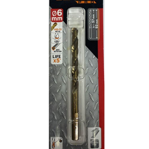 Сверло спиральное по металлу DexterPro 93мм, диаметр 6мм 