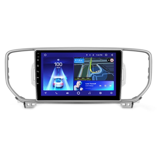 Штатная магнитола Teyes X1 Wi-Fi + 4G Kia Sportage 4 QL 2016-2018 9" (2+32Gb) (Вариант B) авто с дисплеем 7 дюймов