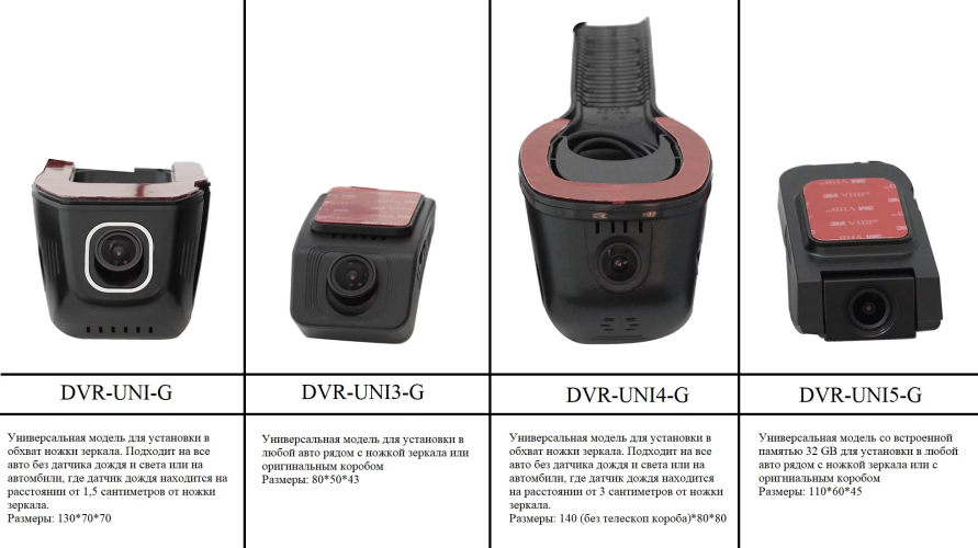 Универсальный двухканальный видеорегистратор RedPower DVR-UNI-G DUAL в обхват ножки зеркала