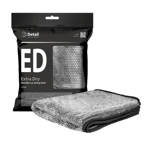 DETAIL "Extra Dry" - микрофибровое полотенце для сушки кузова 50*60см, 550гр/м, серый