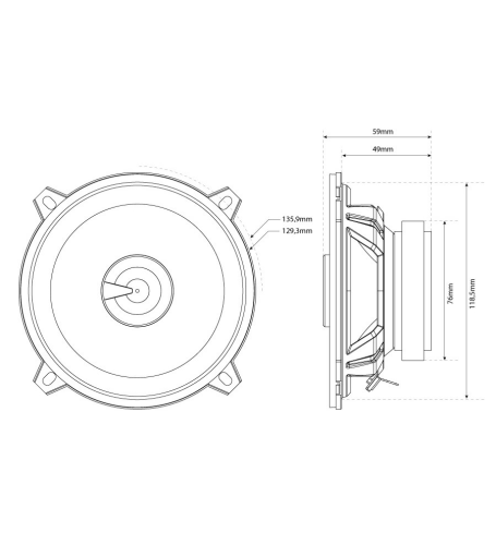 MTX TR50C 2-х полосная коаксиальная акустика 13 см (пара)