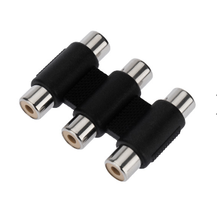 Переходник 3 гнезда RCA - 3 гнезда RCA, тринокль
