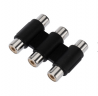 Переходник 3 гнезда RCA - 3 гнезда RCA, тринокль
