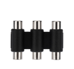 Переходник 3 гнезда RCA - 3 гнезда RCA, тринокль