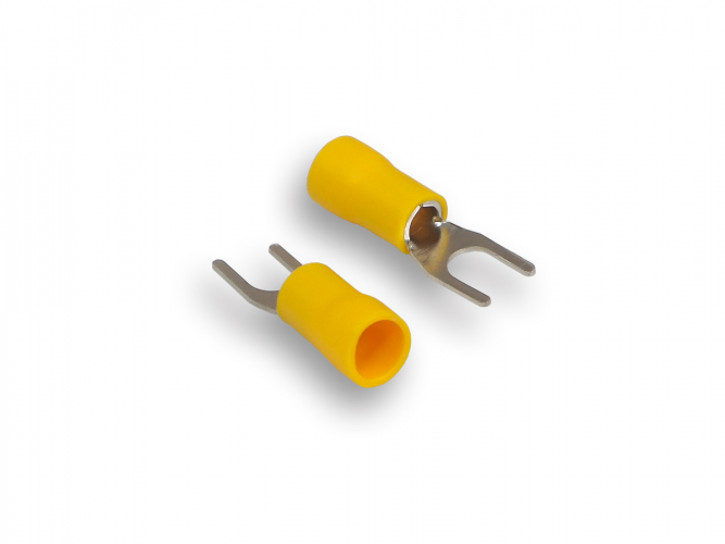 Клемма монтажная Aura ATF-6050 клемма-вилка, жёлтая (1 шт)