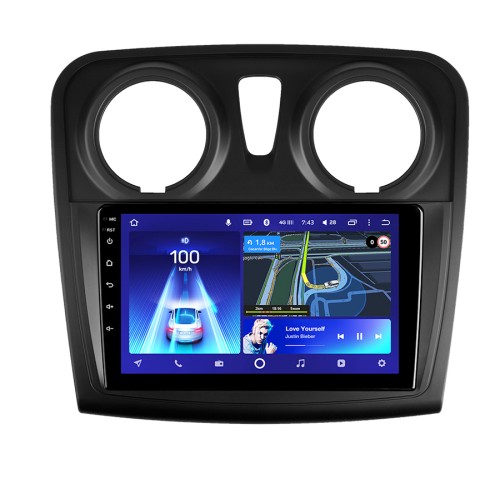 Штатная магнитола Teyes X1 Wi-Fi + 4G Renault Logan 2 2012-2022 Sandero 2 2013-2022 9" (F2) круглые воздухозаборники (2+32Gb)