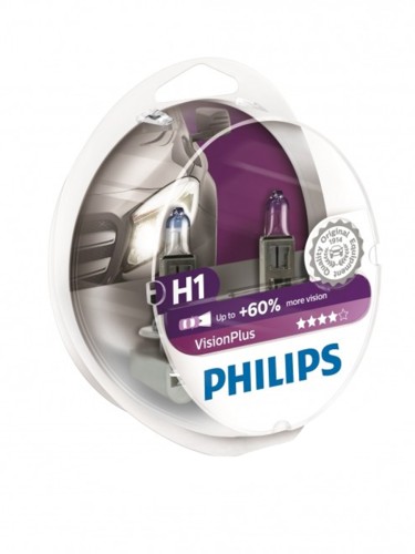 Галогенные лампы Philips H1 Vision Plus 3400K (пара)