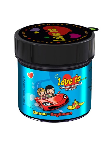 Miodore Love Is - гелевый ароматизатор в авто на приборную панель банан-клубника 100гр