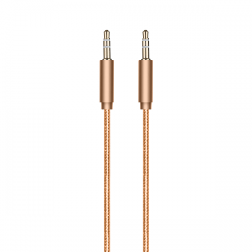Кабель AUX 1 метр силиконовый (золотой)