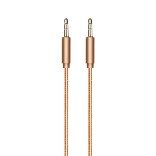 Кабель AUX 1 метр силиконовый (золотой)