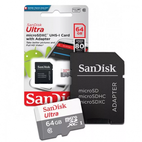 Флэш карта SanDisk 64GB Micro SD Class 10