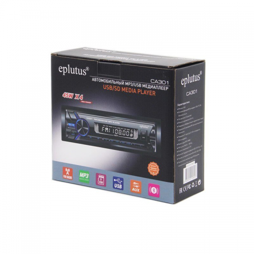 Автомагнитола 1 Din Eplutus CA301 с дисплеем LCD, 45Wх4, MP3, SD, USB, AUX, Bluetooth 4.2