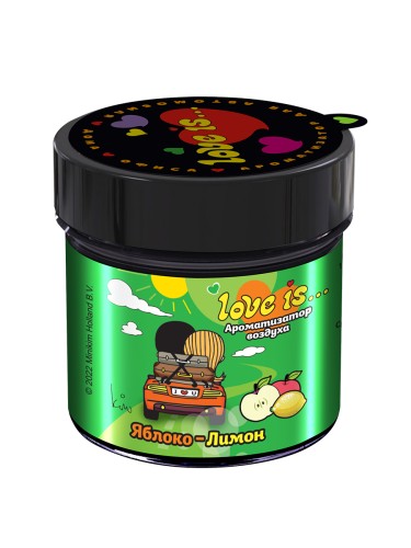 Miodore Love Is - гелевый ароматизатор в авто на приборную панель яблоко-лимон 100гр