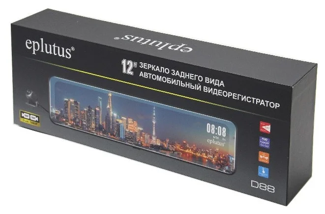 Видеорегистратор Eplutus D88, 2 камеры, черный