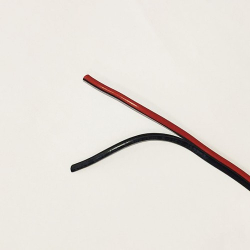 Провод ШВП 2х0,5 300/300В, Чёрный с Красной Полосой (1 метр)