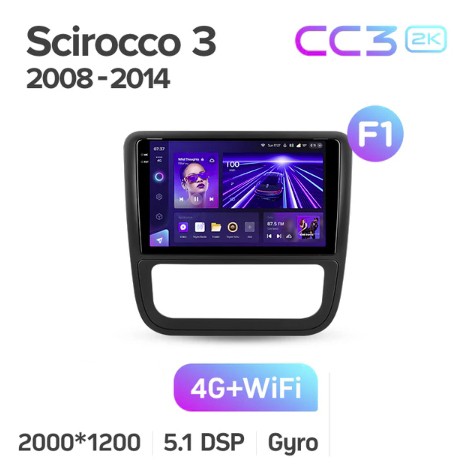 Штатная магнитола Teyes CC3 2K для Volkswagen Scirocco 3 III Mk3 2008-2014 (Комплектация A) 9"