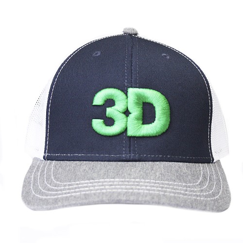 3D кепка с логотипом, с сеткой one size (серый)