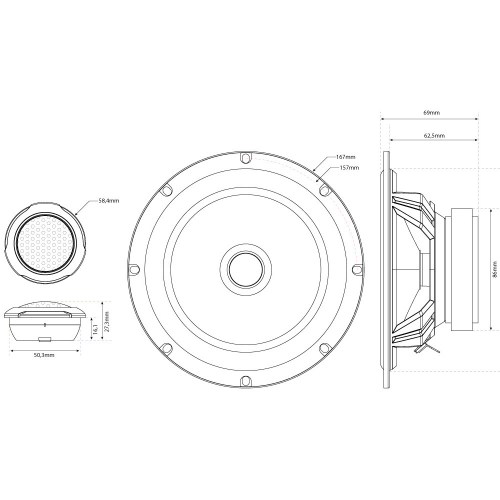 MTX TX265S 2-х полосная компонентная акустика 16,5 см (комплект)