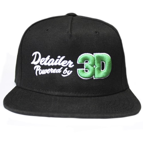 3D бейсболка с логотипом с прямым козырьком, черный one size