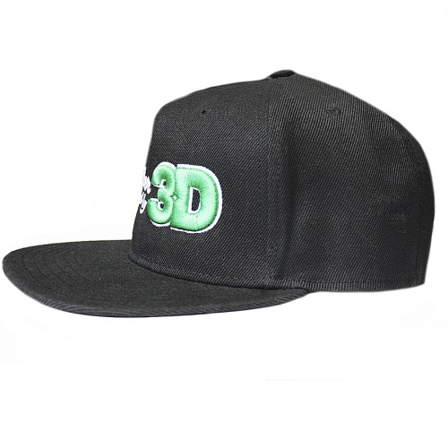 3D бейсболка с логотипом с прямым козырьком, черный one size
