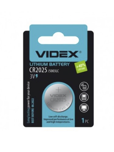 Батарейка литиевая Videx CR2025 BL-5 (1шт)