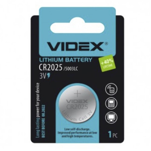 Батарейка литиевая Videx CR2025 BL-5 (1шт)