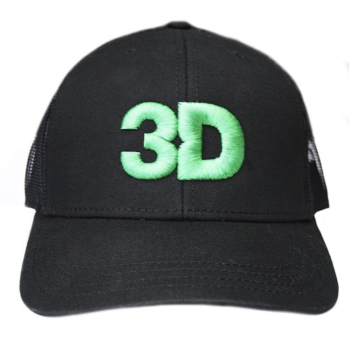 3D кепка с логотипом, с сеткой one size (черный)
