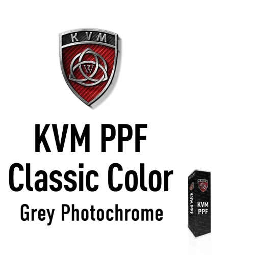 Тонировочная полиуретановая плёнка для оптики и фар KVM PPF Classic Color PHC Grey 1пог. м, ширина 0,3м