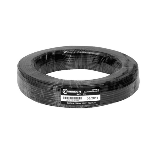 Провод Carmega AVS-1.25, чёрный (1 метр)